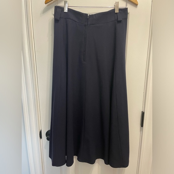 28-Vintage Lord & Taylor Maxi Wool Swing Skirt Dark Navy Blue Sz 6 Librarian - Picture 5 of 11